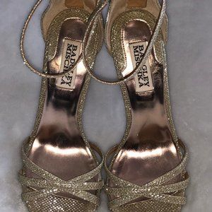 Badgley Mischka Gold Pump with Ankle Strap